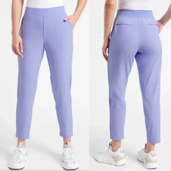 Athleta Brooklyn Ankle Pant Lightweight Straight Leg Pockets Purple Plus Size 20 - Picture 1 of 9